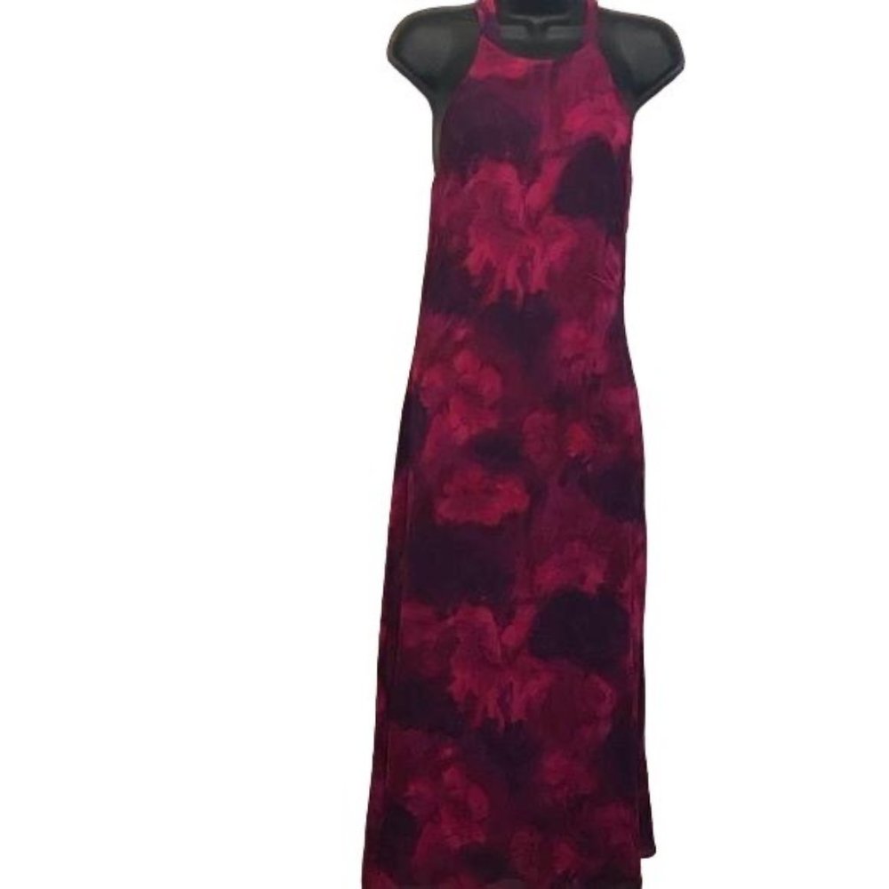 Althuser Pink Purple Floral Halter Maxi Dress Size 6